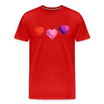 Fiançailles de mariage Saint-Valentin Fête des mères Amour - T-shirt bio Premium Homme - rouge - Devant - Damien (186cm)
