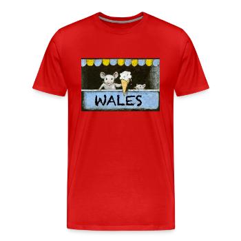 Micecream Wales - Men's Premium Organic T-Shirt - red - Front - Damien (186cm)
