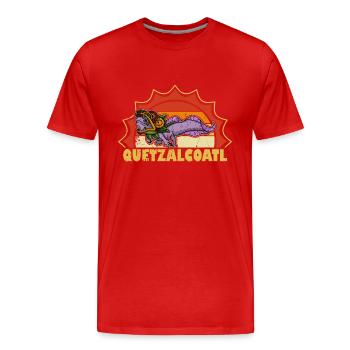 Quetzalcoatl Axolotl Mexique Divinité Aztèque - T-shirt bio Premium Homme - rouge - Devant - Damien (186cm)