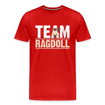 Ragdollkatze Katze - Männer Premium Bio T-Shirt - Rot - Vorne - Damien (186cm)