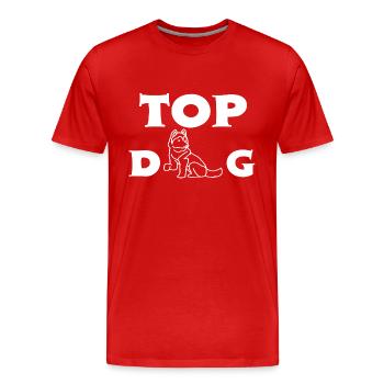 TOP DOG - Männer Premium Bio T-Shirt - Rot - Vorne - Damien (186cm)