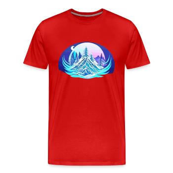 Nuit d’hiver - T-shirt bio Premium Homme - rouge - Devant - Damien (186cm)