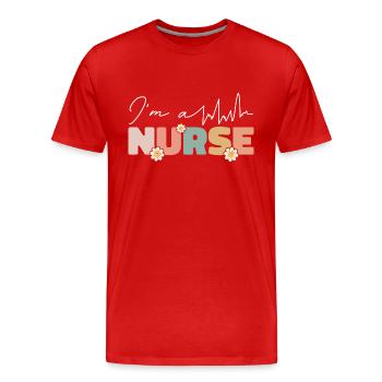 Je Suis Une Infirmière Cadeau Infirmière - T-shirt bio Premium Homme - rouge - Devant - Damien (186cm)