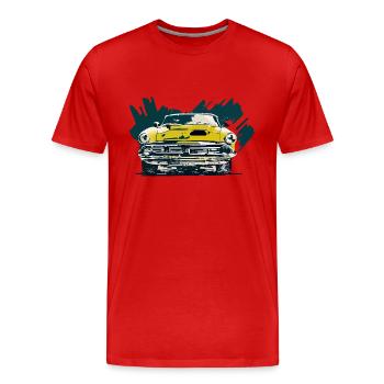 Voiture rétro - T-shirt bio Premium Homme - rouge - Devant - Damien (186cm)