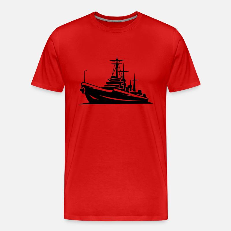 Kampfboot - Männer Premium Bio T-Shirt - Rot