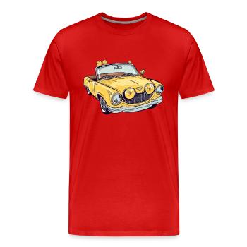 Cabriolet jaune - T-shirt bio Premium Homme - rouge - Devant - Damien (186cm)