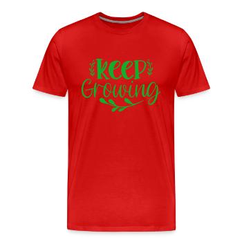 weiter wachsen, wachsen Pflanzen Gärtnern Natur Kinder - Männer Premium Bio T-Shirt - Rot - Vorne - Damien (186cm)