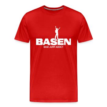 basejumping Basejumper wingsuit - Männer Premium Bio T-Shirt - Rot - Vorne - Damien (186cm)