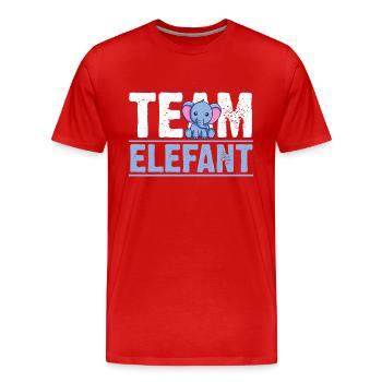 Elefant Elefanten - Männer Premium Bio T-Shirt - Rot - Vorne - Damien (186cm)