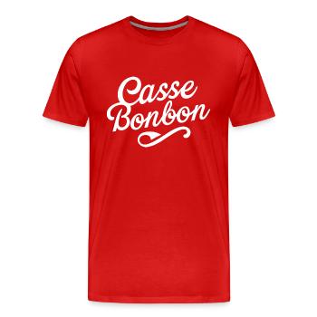 Casse bonbon - T-shirt bio Premium Homme - rouge - Devant - Damien (186cm)
