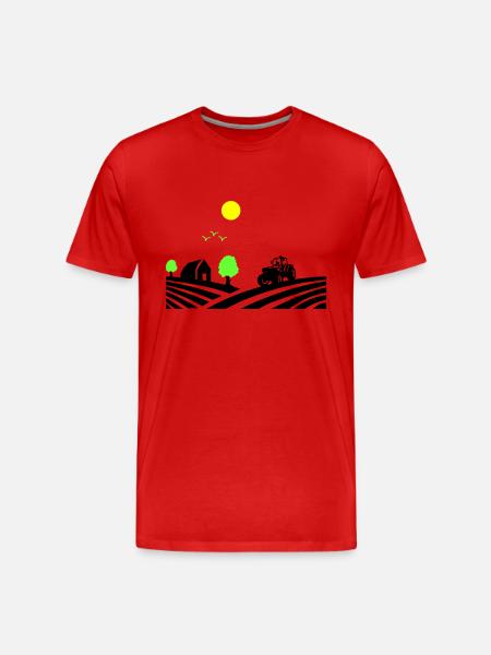 traktor farm - Männer Premium Bio T-Shirt - Rot