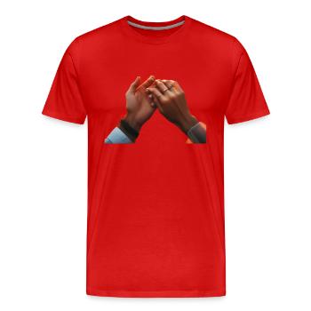 Main à main - T-shirt bio Premium Homme - rouge - Devant - Damien (186cm)