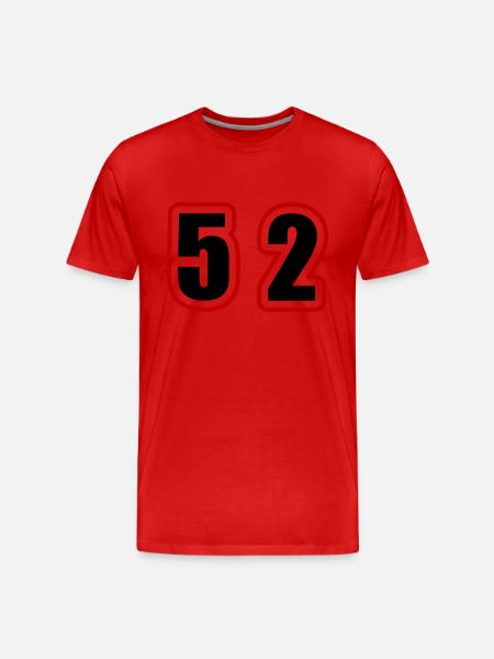 53 Number College - Men's Premium Organic T-Shirt - red