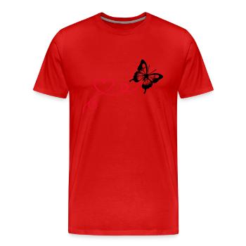 Butterfly Love - Men's Premium Organic T-Shirt - red - Front - Damien (186cm)