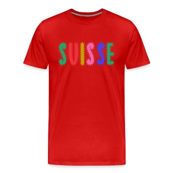 SUISSE. PAYS - T-shirt bio Premium Homme - rouge - Devant - Damien (186cm)
