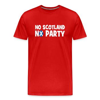 No Scotland No Party - Schottland - Männer Premium Bio T-Shirt - Rot - Vorne - Damien (186cm)