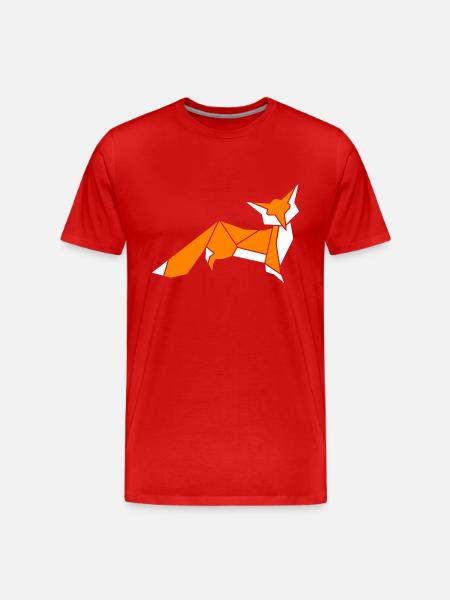 little fox origami - Men's Premium Organic T-Shirt - red