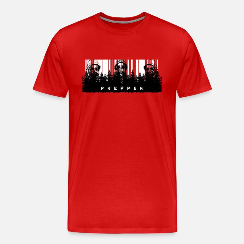Prepper Code - Männer Premium Bio T-Shirt - Rot