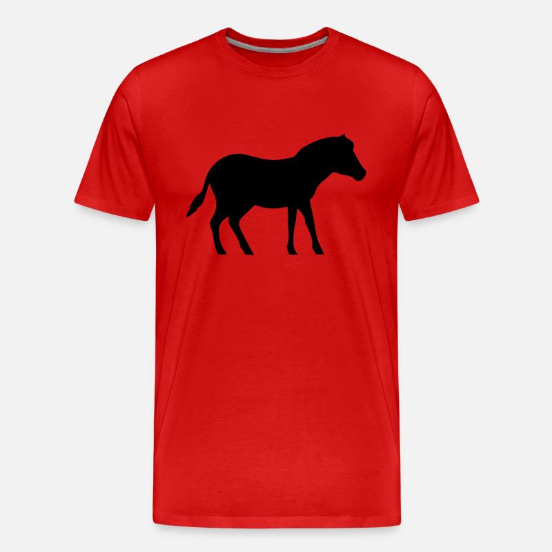pferd pony - Männer Premium Bio T-Shirt - Rot