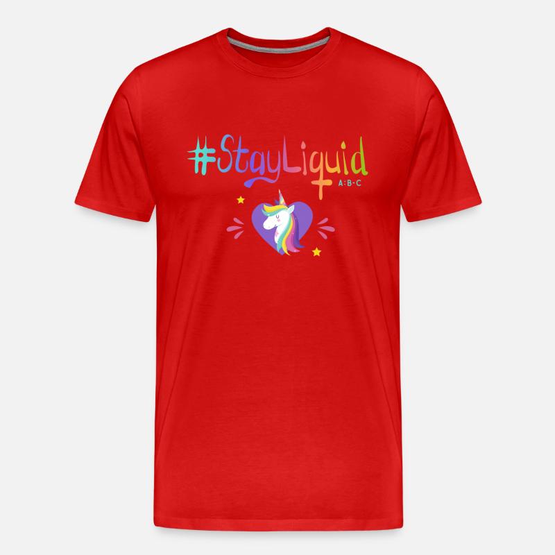 #Stayliquid Einhorn-Herz - Männer Premium Bio T-Shirt - Rot