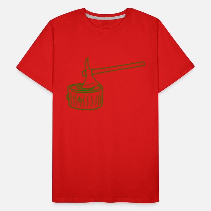 Hache Abattage d’arbres Bûcheron Forêt Souche Bois Couper T-shirt bio Premium Homme