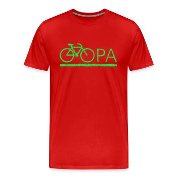 bester Opa Fahrrad Mountainbike Radeln Kritzeln - Männer Premium Bio T-Shirt - Rot - Vorne - Damien (186cm)