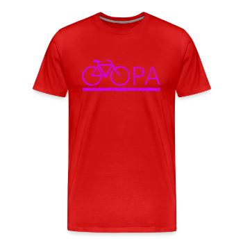 bester Opa Fahrrad Mountainbike Radeln Kritzeln - Männer Premium Bio T-Shirt - Rot - Vorne - Damien (186cm)