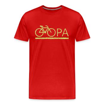 bester Opa Fahrrad Mountainbike Radeln Kritzeln - Männer Premium Bio T-Shirt - Rot - Vorne - Damien (186cm)