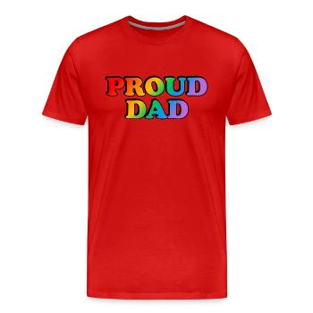 Proud Dad LGBTQ Pride Parents - Men's Premium Organic T-Shirt - red - Front - Damien (186cm)