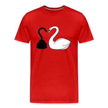 Captain Hook and Swan - Men's Premium Organic T-Shirt - red - Front - Damien (186cm)