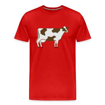 Milchkuh - Männer Premium Bio T-Shirt - Rot - Vorne - Damien (186cm)