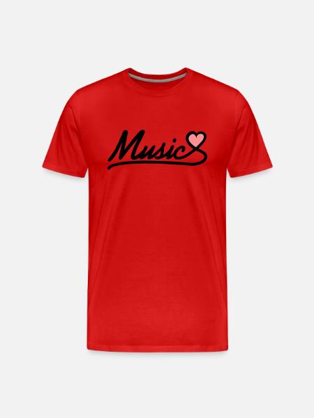 music - Men's Premium Organic T-Shirt - red