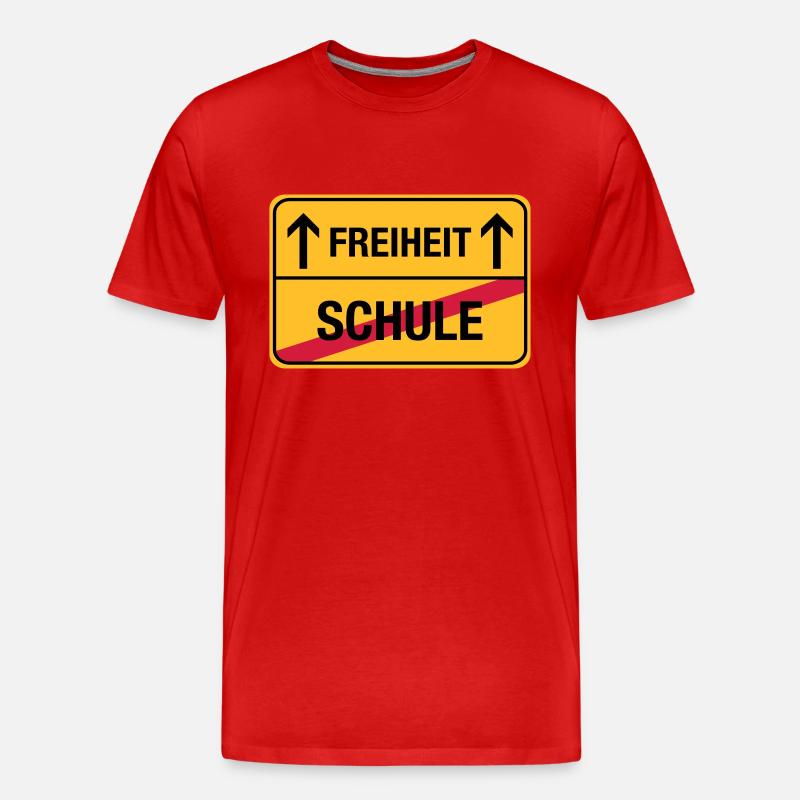 Schule – Freiheit - Männer Premium Bio T-Shirt - Rot
