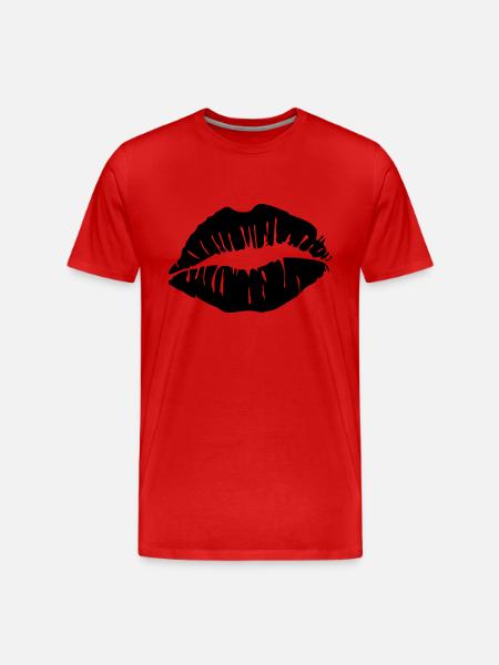 Kussmund - Männer Premium Bio T-Shirt - Rot
