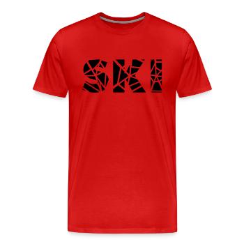 ski - Männer Premium Bio T-Shirt - Rot - Vorne - Damien (186cm)