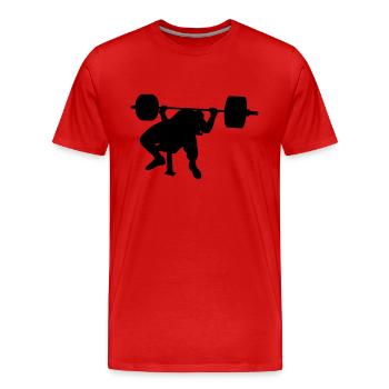 Bankdrücken pause - Männer Premium Bio T-Shirt - Rot - Vorne - Damien (186cm)