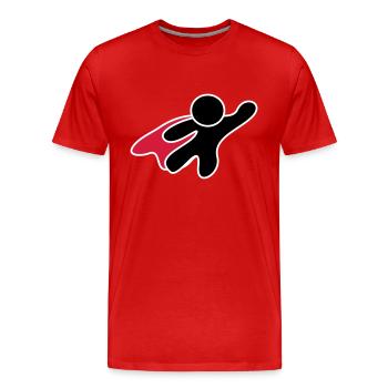 Superhero - Men's Premium Organic T-Shirt - red - Front - Damien (186cm)