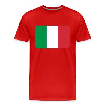 ITALY FLAG round corner 400 dpi - Men's Premium Organic T-Shirt - red - Front - Damien (186cm)