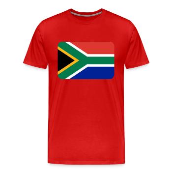 SOUTH AFRICA FLAG round corner 400 dpi - Männer Premium Bio T-Shirt - Rot - Vorne - Damien (186cm)