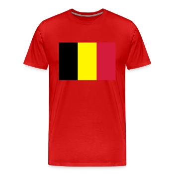 Drapeau Belge - Belgische vlag - T-shirt bio Premium Homme - rouge - Devant - Damien (186cm)