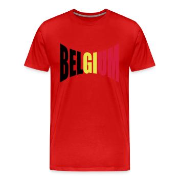 Belgique Belgique Texte Drapeau Cool Football Fan Fun - T-shirt bio Premium Homme - rouge - Devant - Damien (186cm)