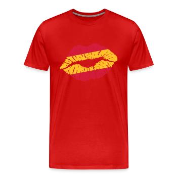 Kussmund (Spanien) - Männer Premium Bio T-Shirt - Rot - Vorne - Damien (186cm)
