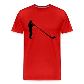 Alphorn Alpenhorn instrument de musique en laiton - T-shirt bio Premium Homme - rouge - Devant - Damien (186cm)