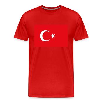 Drapeau de la Turquie - T-shirt bio Premium Homme - rouge - Devant - Damien (186cm)