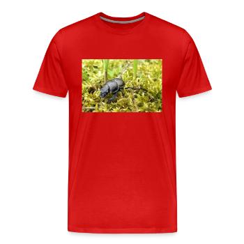 Mistkäfer Poster - Männer Premium Bio T-Shirt - Rot - Vorne - Damien (186cm)