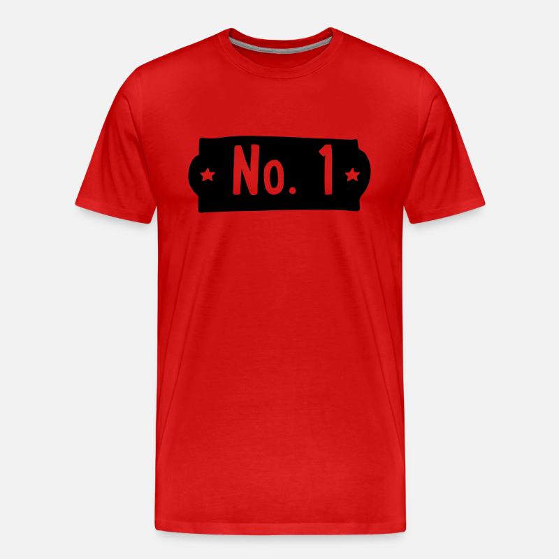 Nummer 1 - Männer Premium Bio T-Shirt - Rot
