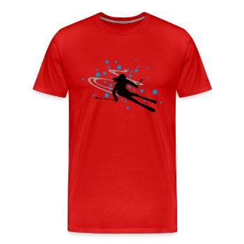 Skifahrerin Schnee - Männer Premium Bio T-Shirt - Rot - Vorne - Damien (186cm)