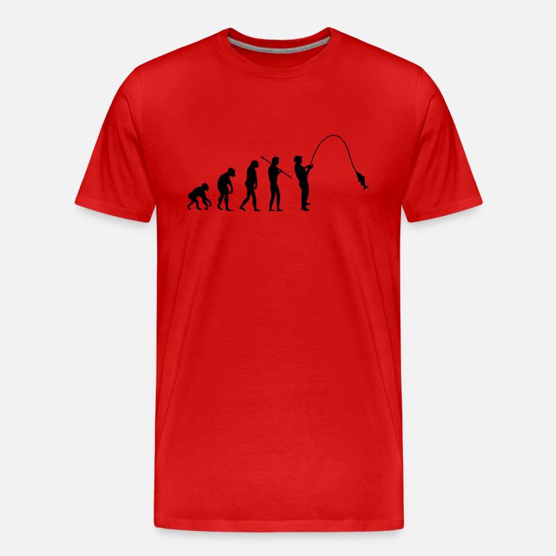 fishing_evolution_001 - Männer Premium Bio T-Shirt - Rot