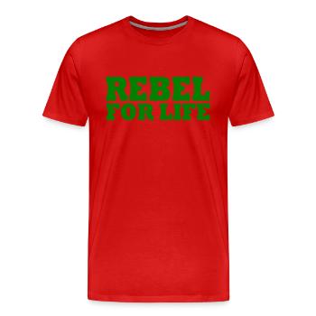 Rebelle pour la vie - T-shirt bio Premium Homme - rouge - Devant - Damien (186cm)