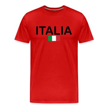 Italy - Men's Premium Organic T-Shirt - red - Front - Damien (186cm)